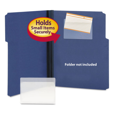 Pendaflex® Self-Adhesive Pockets, 3 x 5, Clear Front/White Backing
