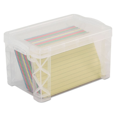 Advantus Super Stacker Storage Boxes, Holds 500 4 x 6 Cards, 7.25 x 5 x  4.75, Plastic, Clear