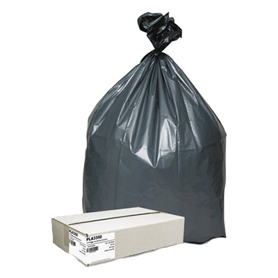 Berry Plastics 55 Gal. 0.9 Mil 45 X 52 Black Low-Density Trash Bags Case  Of 100