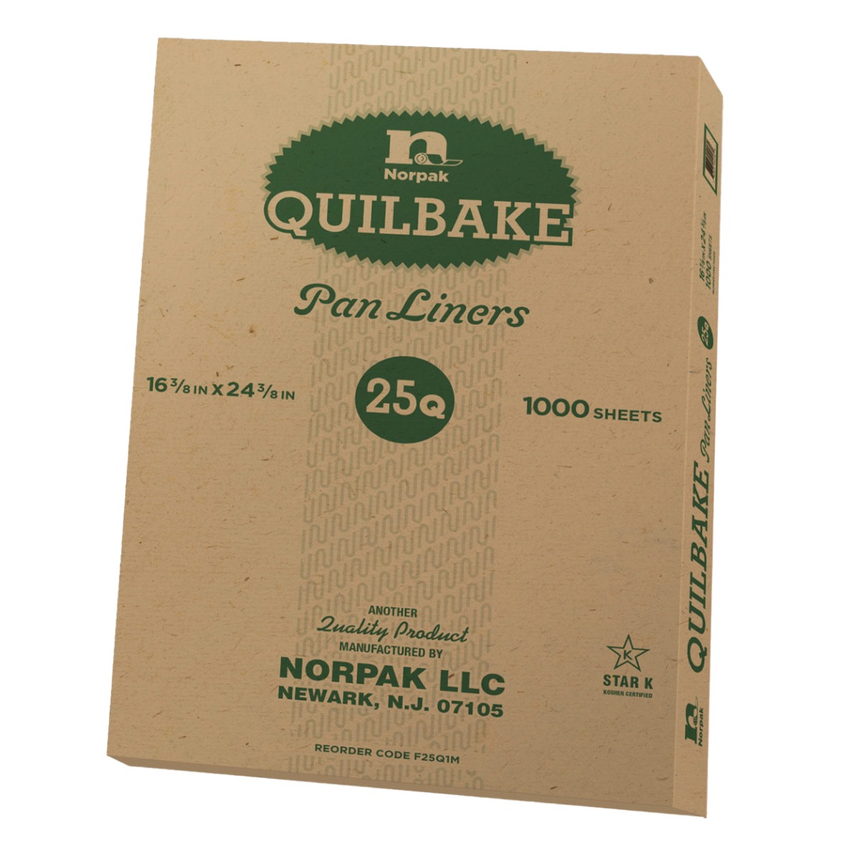 Norpak Quilon Treated Bakery Pan Liners, F25Q1M, 24.375