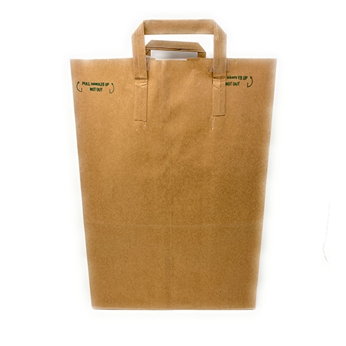 Leather Handle Paper Bag Ice Gray-