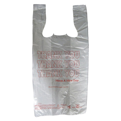 Large Carrier Bags 11 x 17 x 21 - Plastic Carrier Bags Heavy Duty Blue  Vest Carrier Bags - Eco Friendly Recycled Strong Plastic Bags 23 Micron 