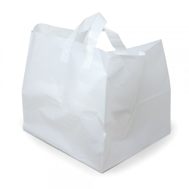 14 x 24 x 1.25 mil White Eco-Friendly Poly Hotel Laundry Bags
