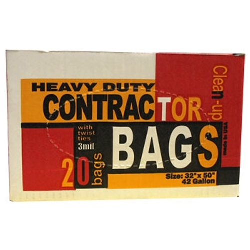 Black 32 x 45 3 mil 42 Gallon Contractor Bags