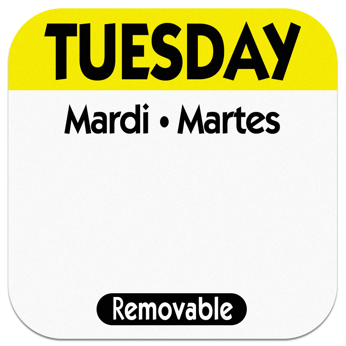 Tuesday - Martes .75 Dissolvable Date Label