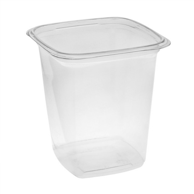 Pactiv YY4S32 4 Inch 32 oz Square Tamper Resistant Clear Plastic
