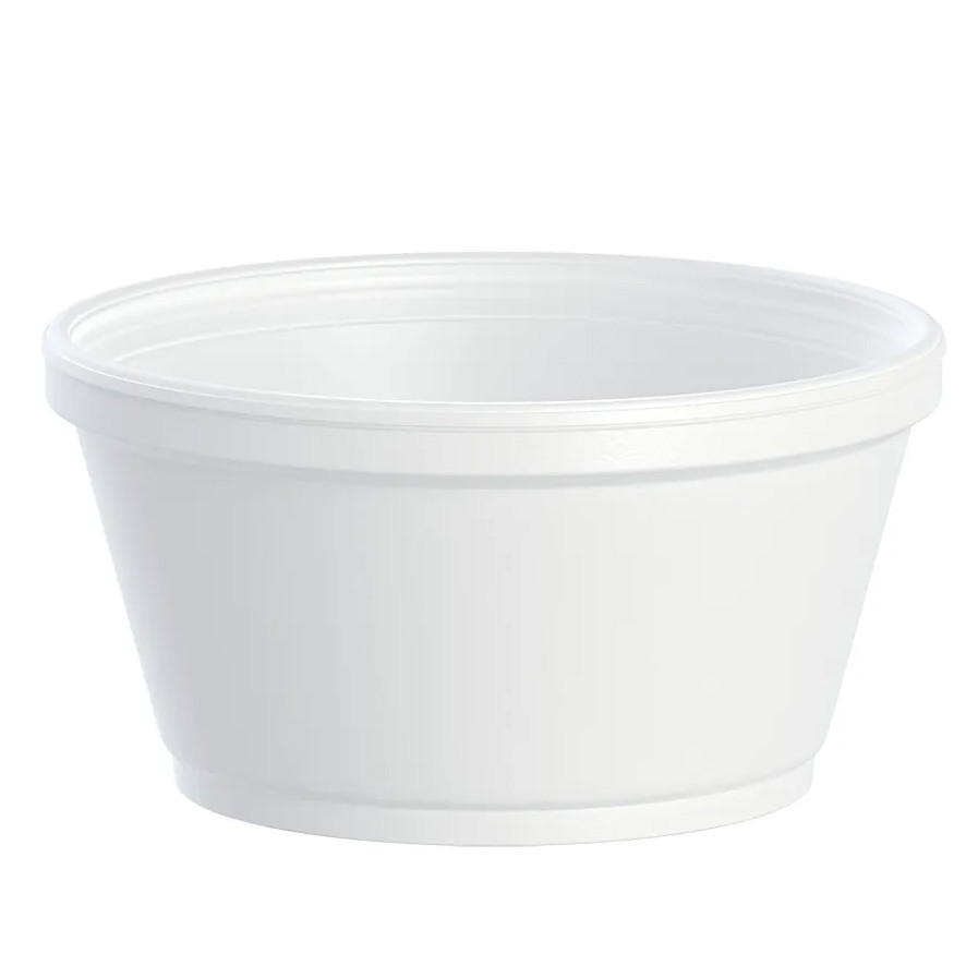 Dart Foam Container, 8W x 8L, White, 200 ct