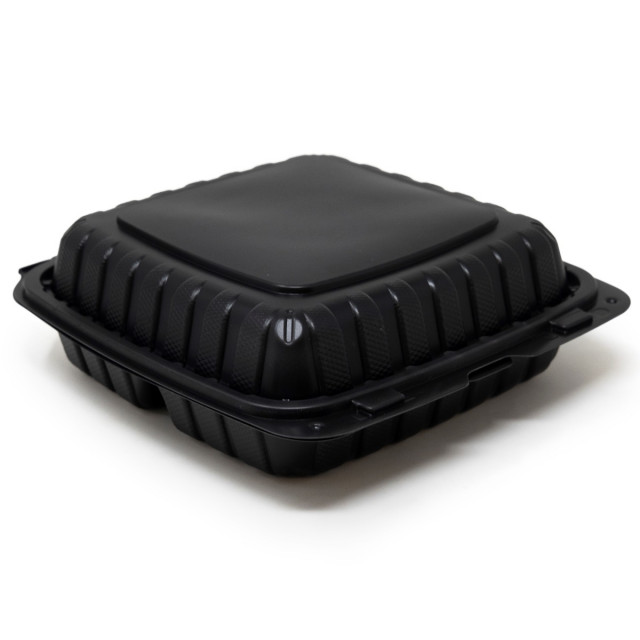 Eco Friendly 8″ x 8″ x 3″ Compostable 3-Compartment Takeout Container –  200/Case – AMC Distributions