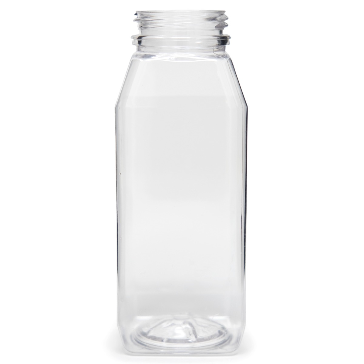 12 oz Square Clear Plastic Cold Pressed Juice Bottle - with Safety