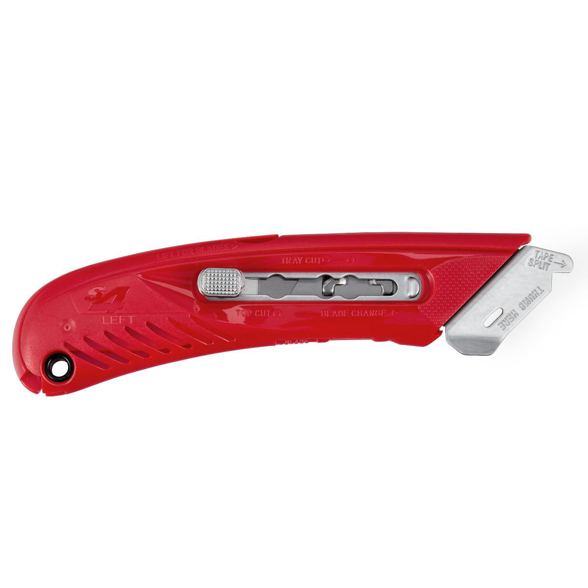 PHC Left Handed Safety Cutter Red, Carbon Steel Blade