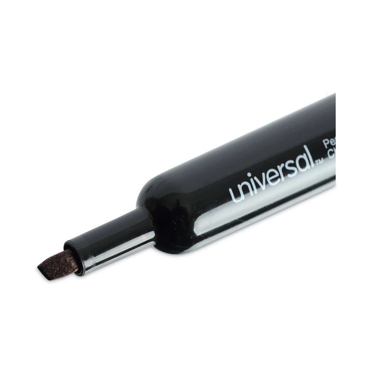 Universal Permanent Chisel Tip Marker Black 12/Pack Quipply