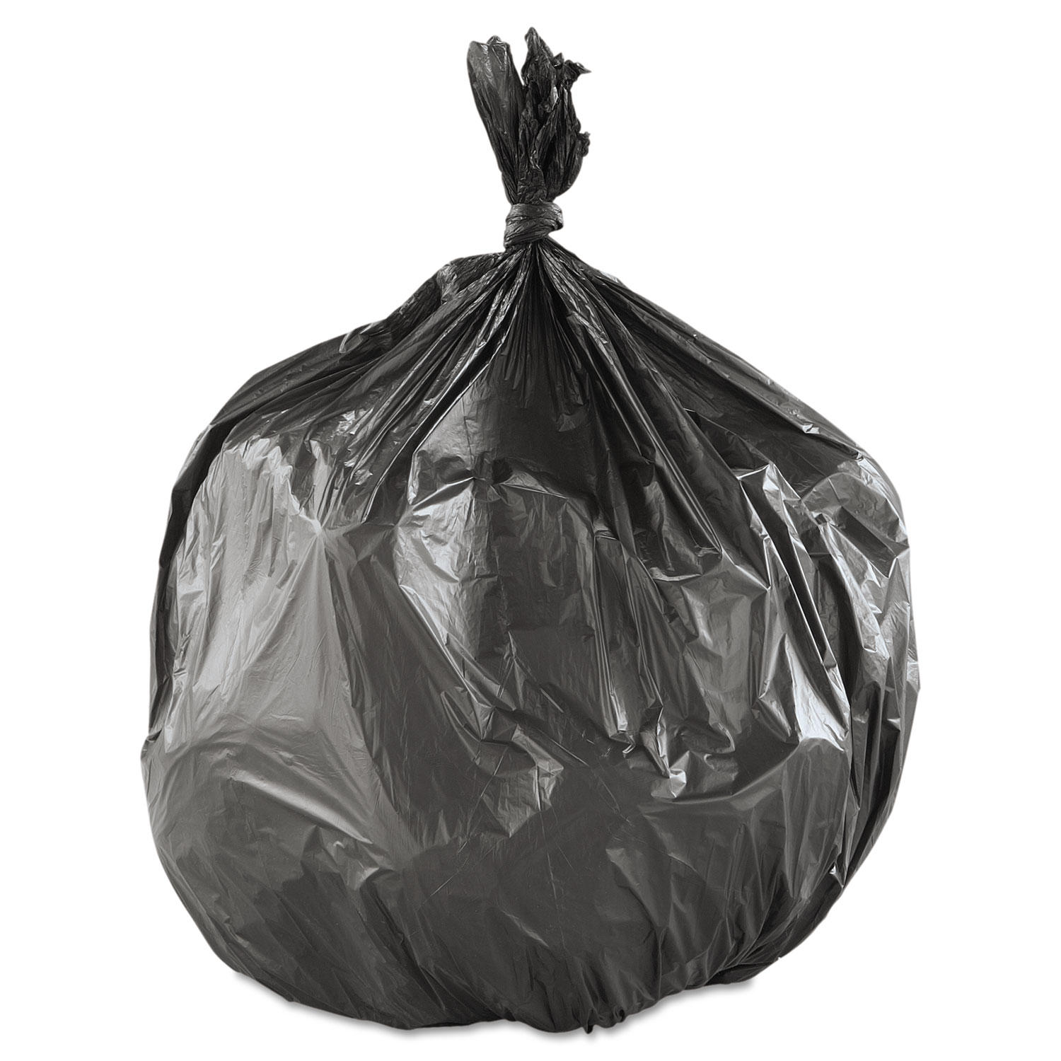 35 Gallon Garbage Bags, High Density: Black, 16 Micron, 33x40, 100 Bags.