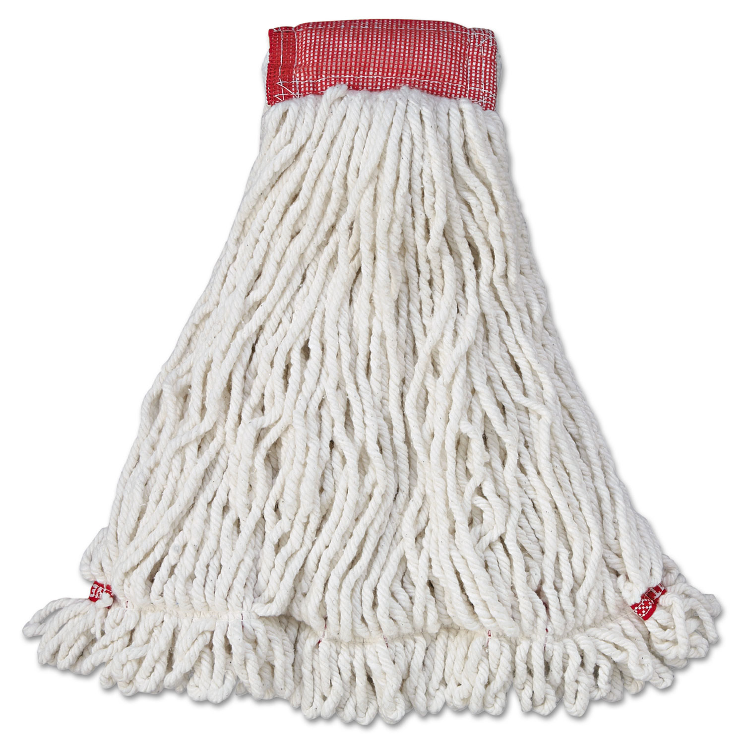 Rubbermaid® Commercial Web Foot Wet Mop Head, Shrinkless, Cotton/Synthetic,  White, Large, 6/Carton