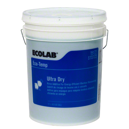 Ecolab 6115172 Ultra-Dry® Liquid Rinse Additive, 4.5 gal Pail