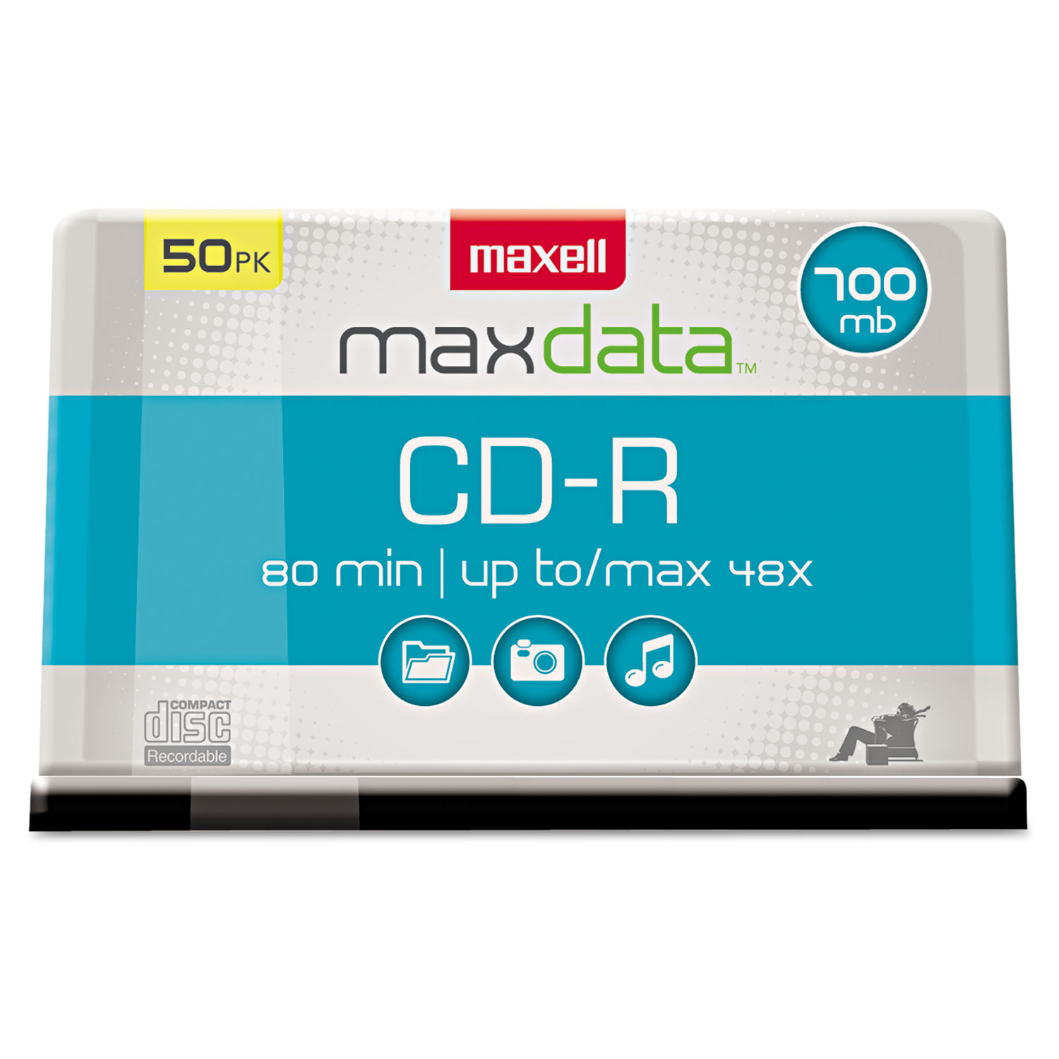 Maxell® CD-R Discs, 700 MB/80 min, 48x, Spindle, Silver, 50/Pack