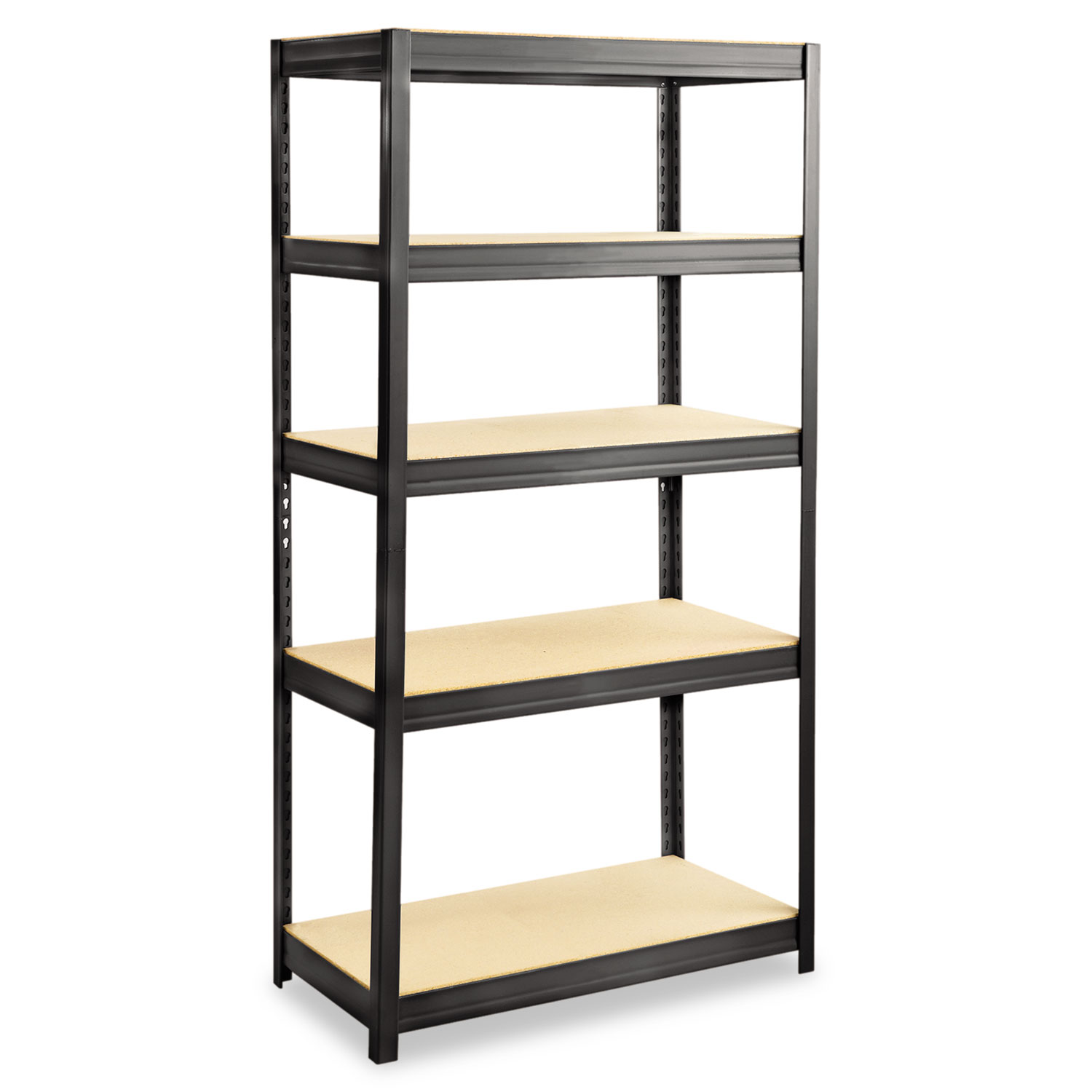 Safco® Boltless Steel/Particleboard Shelving, Five-Shelf, 36w x 18d x 72h,  Black