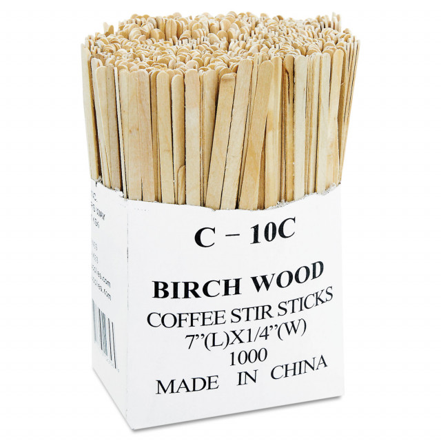 Eco-Products® Renewable Wooden Stir Sticks, 7, 1,000/Pack, 10