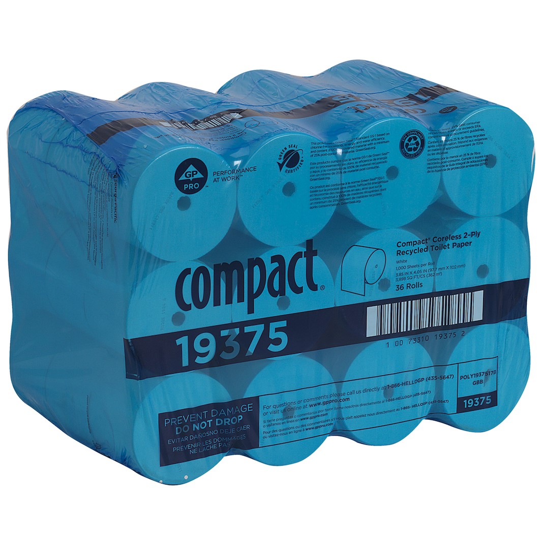 Georgia Pacific Compact® White Coreless 2 Ply Recycled Toilet