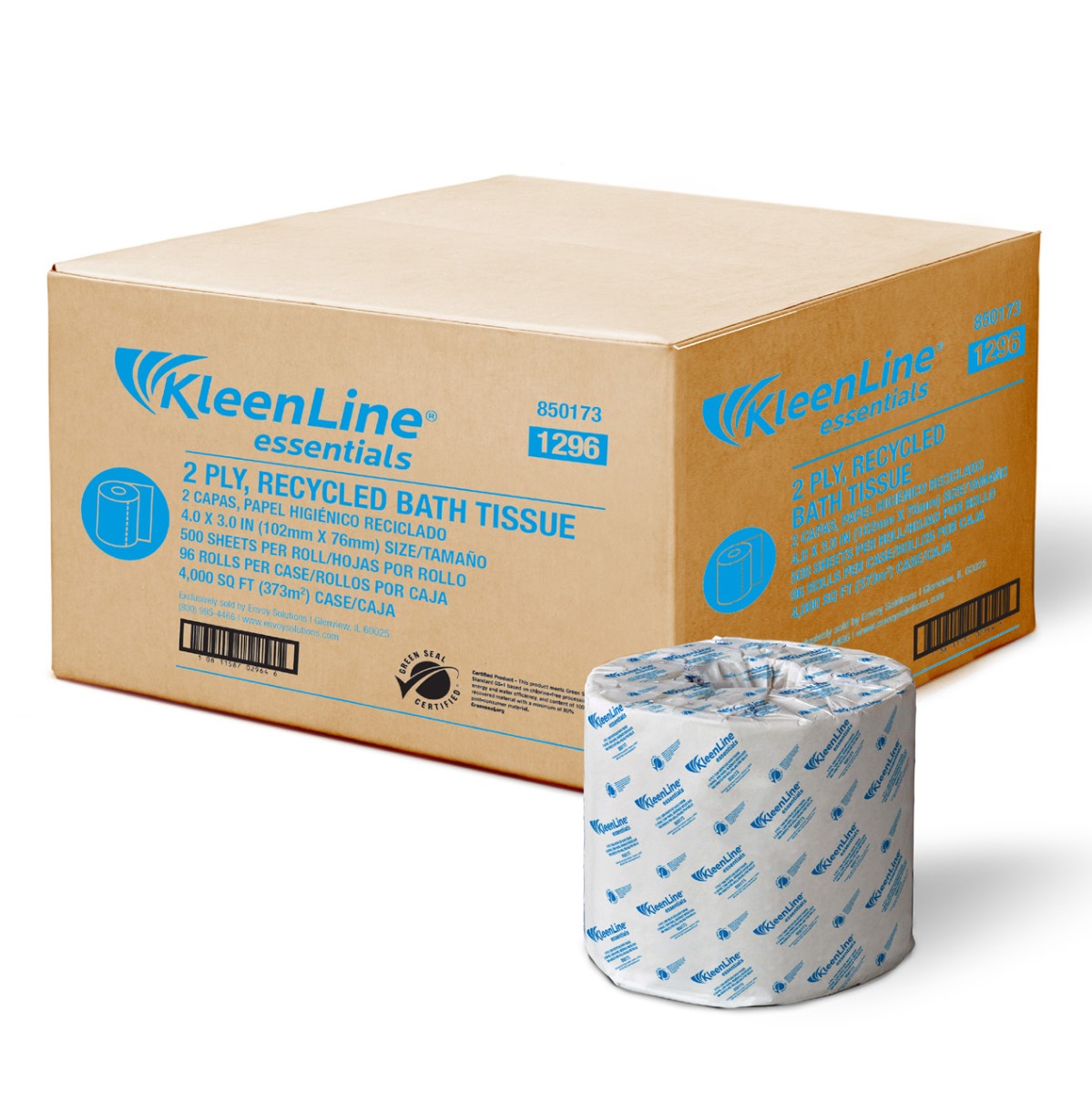 KleenLine Essentials 1296 Bath Toilet Tissue 2 Ply, White | 500/96