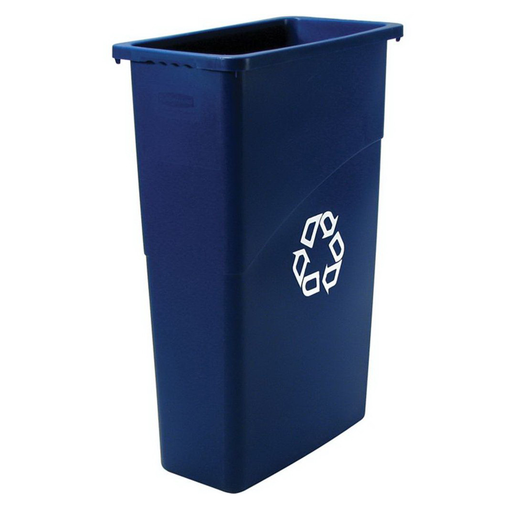 Rubbermaid Commercial 55 gal. Plastic Round Trash Can, Blue 1779732