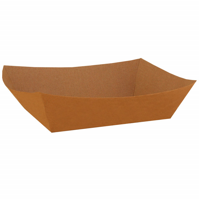 5 lb. Compostable Paper Food Tray, Kraft