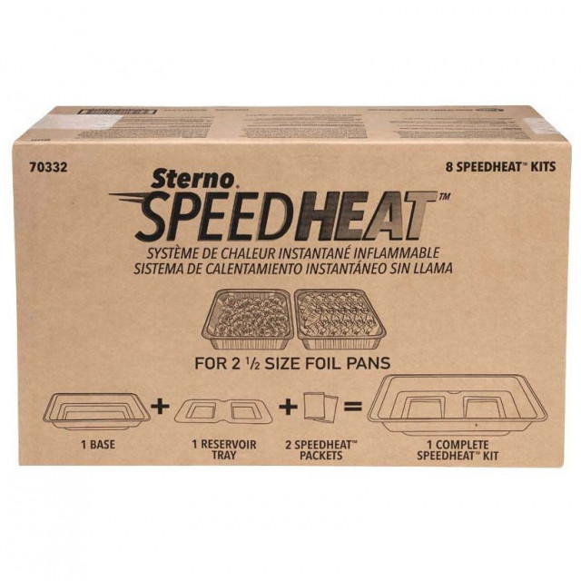 Sterno SpeedHeat Flameless Food Warming System, 70332, Black Trays & Bases, 8 Kits