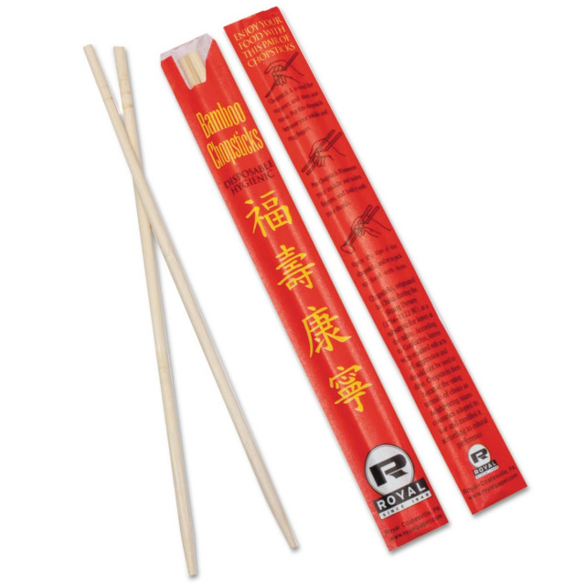 Mainstays 100% Bamboo Chopsticks, Long-10.43in, 12 Pairs, Red and Natural  Bamboo Color 