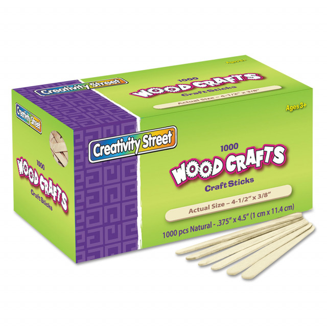 Creativity Street Jumbo Craft Sticks, Natural, 6-in x 0.75 Inch, 500-Pieces  Per Pack, 2 Packs at
