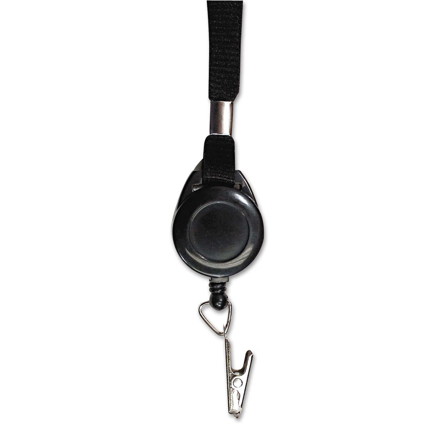 Advantus Lanyards with Retractable ID Reels, Clip Style, 34 Long, Black, 12-carton