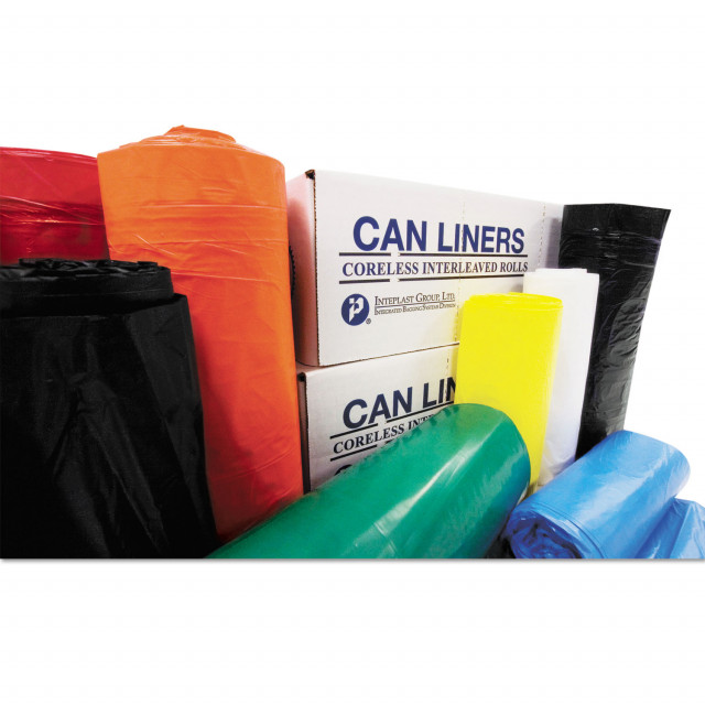 Inteplast Group High-Density Can Liners, Clear, 10 Gallon - 1000 count