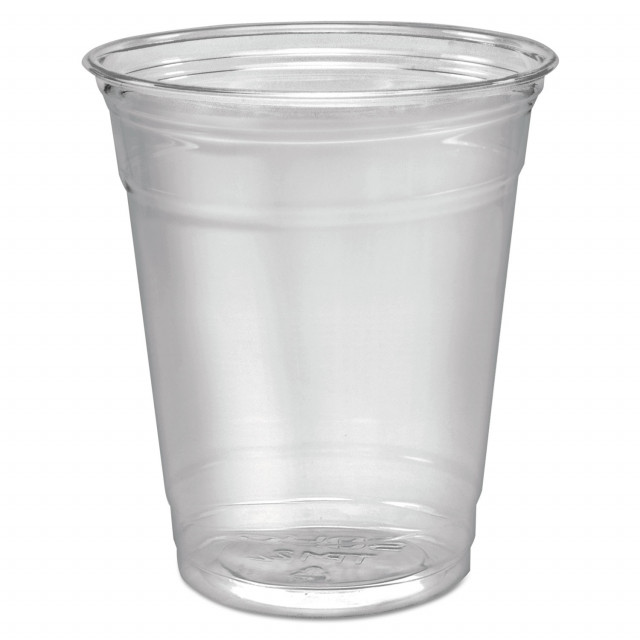 Choice 32 oz. Clear PET Plastic Flat Lid with No Straw Slot - 50/Pack