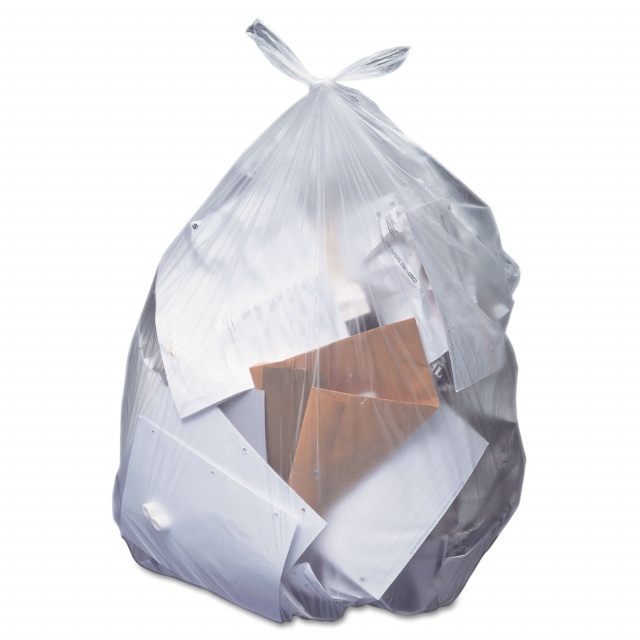Ox Plastics Clear Can Liners Trash Bags - Large Transparent, Heavy
