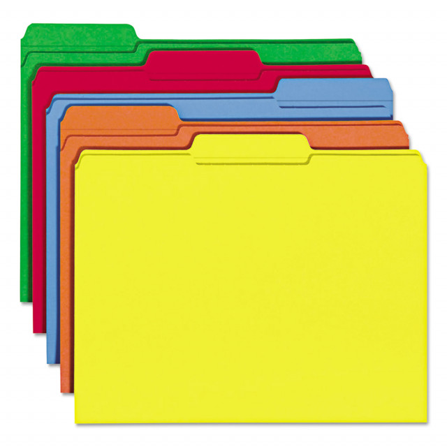 Poly Colored File Folders With Slash Pocket, 1/3-Cut Tabs: Assorted, Letter  Size, 0.75 Expansion, Assorted Colors, 12/Pack - RD Wilson Sons and Co