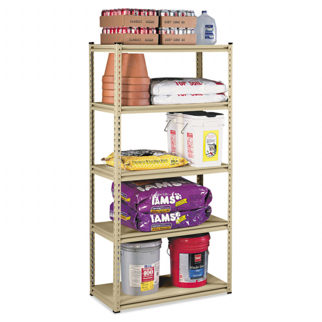 Stur-D-Stor Shelving, Five-Shelf, 36.5w x 18.5d x 72h, Sand Stur-D-Stor Shelving, Five-Shelf, 36.5w x 18.5d x 72h, Sand