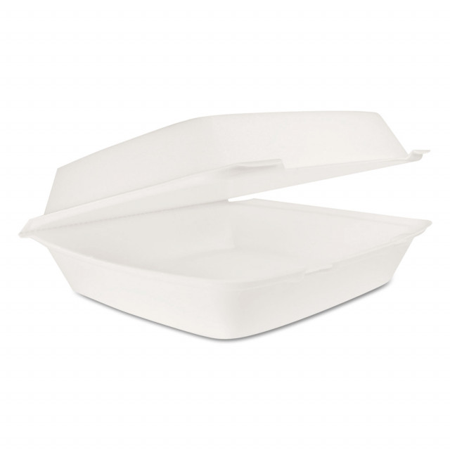 Dart® Hinged Lid Carryout Container, 9.5 X 10.33 X 3.5, White, 100/bag, 2  Bags/carton
