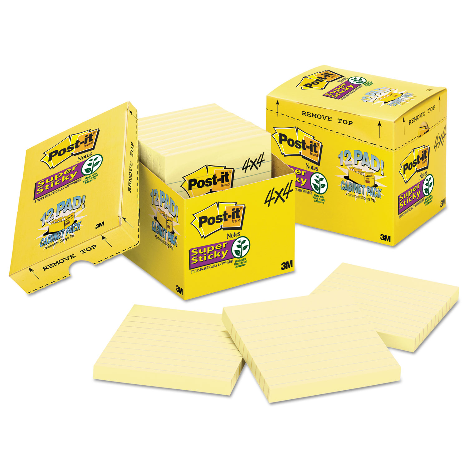 Post-it Notes, 4 in x 6 in, America's #1 Favorite Sticky Notes, Canary  Yellow, 12 Pads/Pack