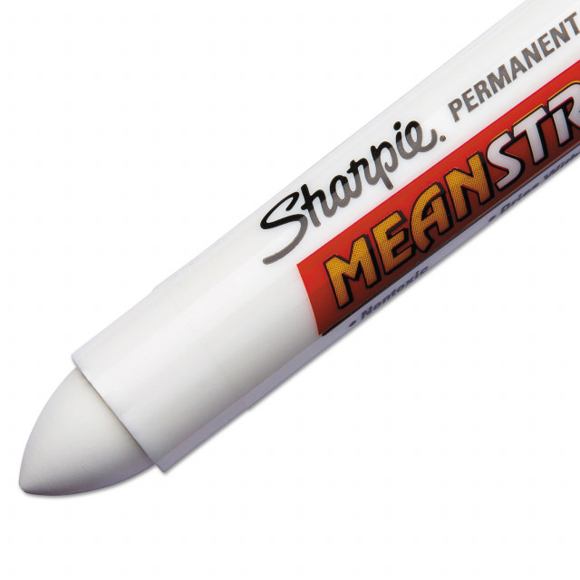 Sharpie Mean Streak Marking Stick, Broad Chisel Tip, White