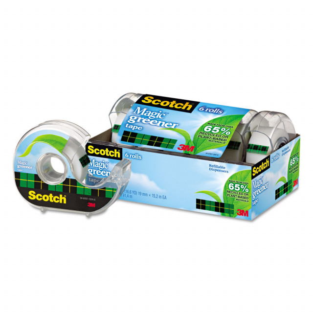 Scotch Magic Invisible Tape - 6 Rolls - 19 mm x 33 m - General Purpose  Sticky Tape for Document Repair, Labelling and Sealing,Black