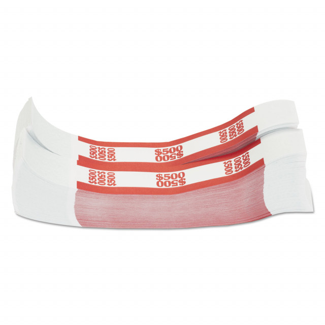 Currency Straps, Red, $500 in $5 Bills, 1000 Bands/Pack Currency Straps, Red, $500 in $5 Bills, 1000 Bands/Pack