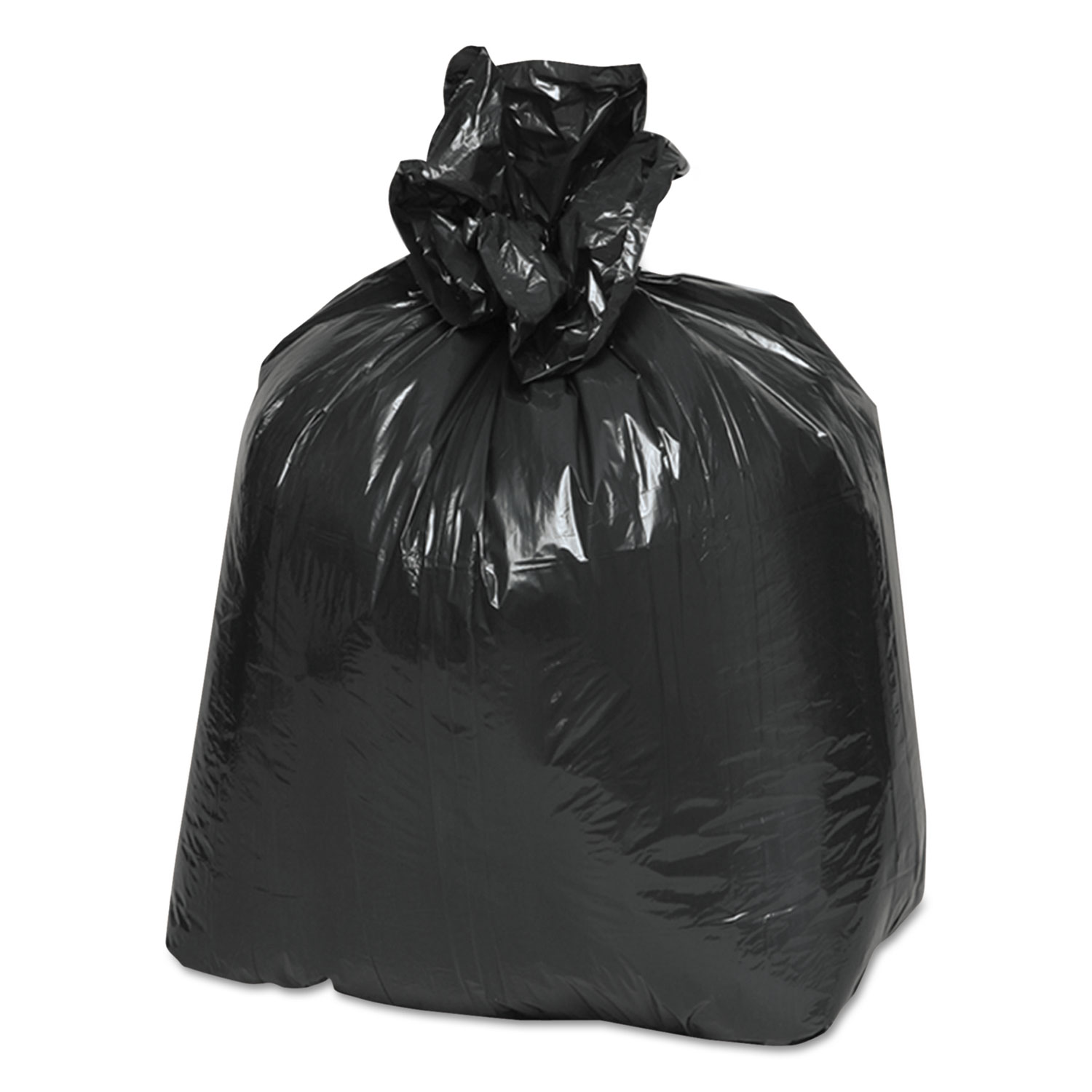 Earthsense Recycled Star Bottom Trash Bags, 55-60 gal, Black, 100-count