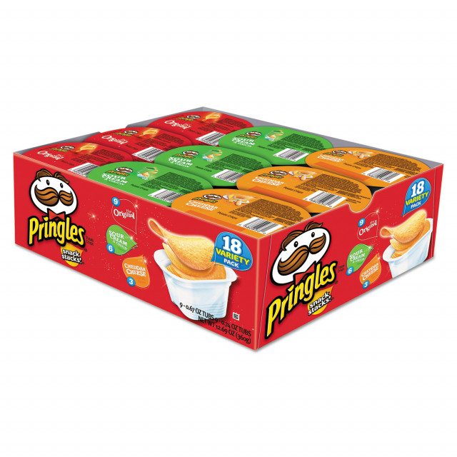 Potato Chips, Variety Pack, 0.74 oz Canister, 18/Box Potato Chips, Variety Pack, 0.74 oz Canister, 18/Box