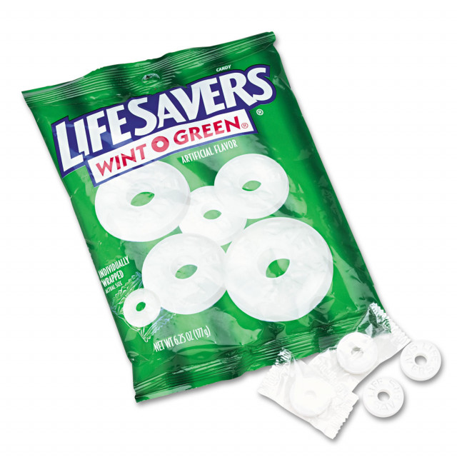 Hard Candy Mints, Wint-O-Green, Individually Wrapped, 6.25 oz Bag Hard Candy Mints, Wint-O-Green, Individually Wrapped, 6.25 oz Bag