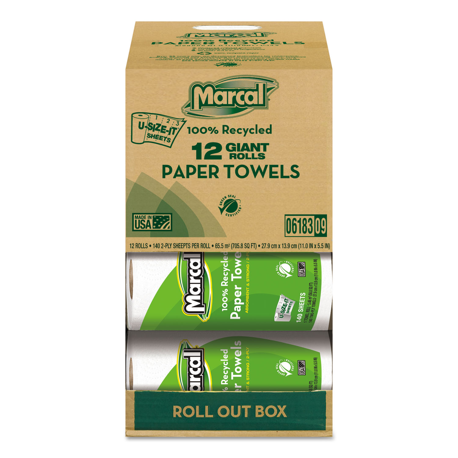 Windsoft , Premium Kitchen Roll Towels, 2-Ply, 6 x 11, White, 110/Roll, 12 Rolls/Carton