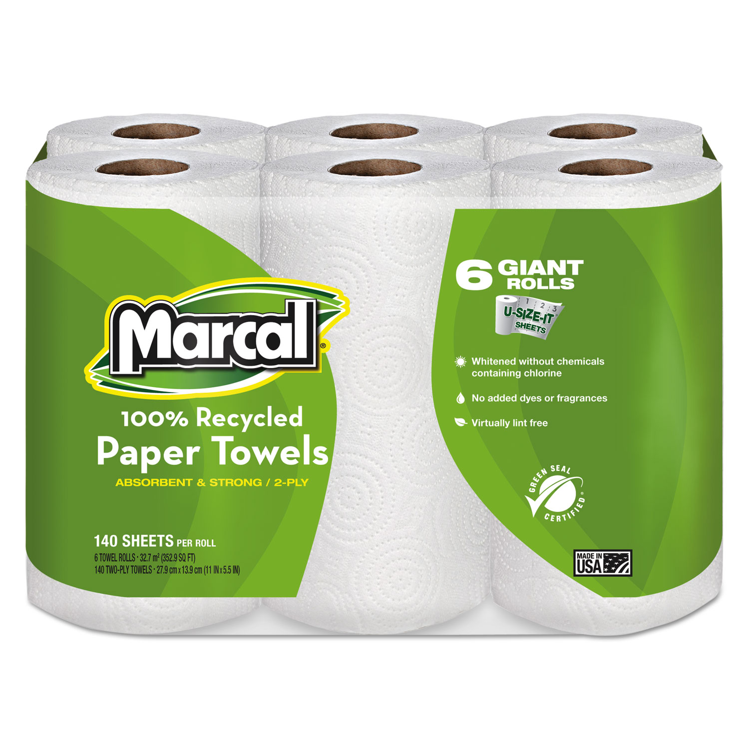  Marcal PRO 610 Kitchen Towell Roll, 2-Ply, 70Shts, 15RL/CT, WE  : Industrial & Scientific