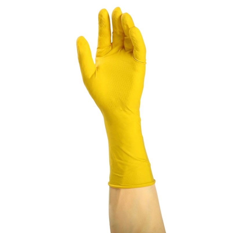 AmerCare Royal Rubber Latex Flock-Lined Gloves, Powder-Free, Large 