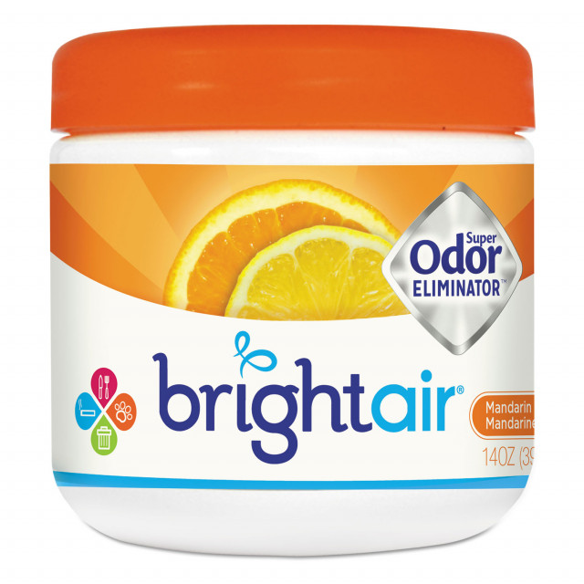 BRIGHT Air Super Odor Eliminator Mandarin Orange and Fresh Lemon 14 oz Jar 6 Carton Quipply