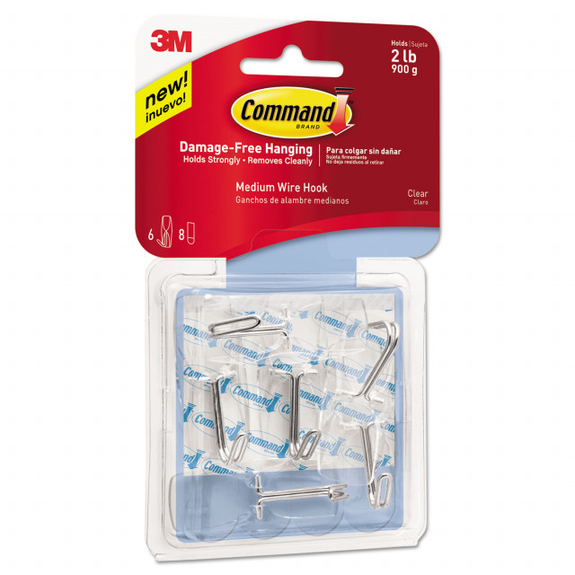 Buy in Bulk - 12 Packs: 2 ct. (24 total) Command™ Clear Medium Wire Hooks