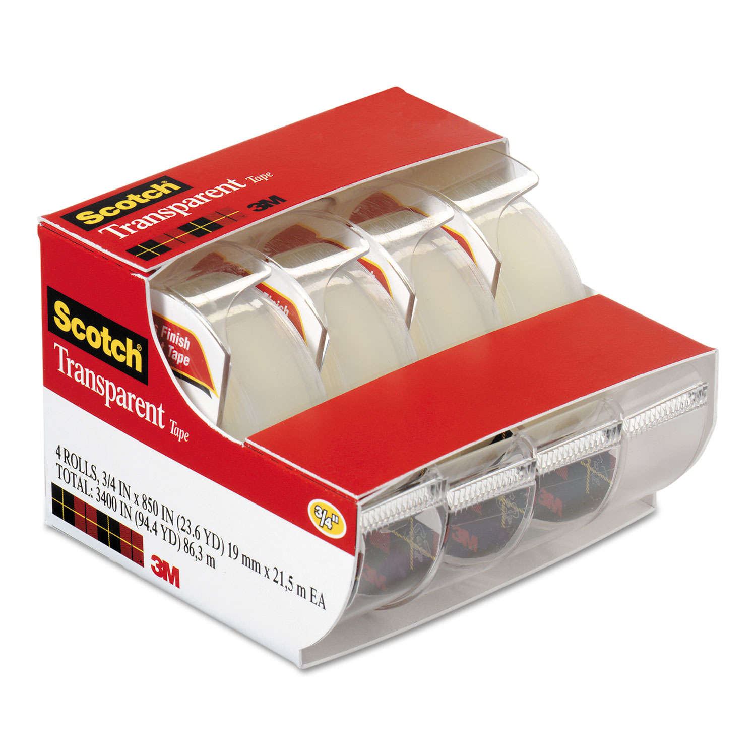 Scotch Super-Hold Invisible Tape - 18 yd (16.5 m) Length x 0.75 (19 mm)  Width - Dispenser Included - 1 Each - Clear - Mills