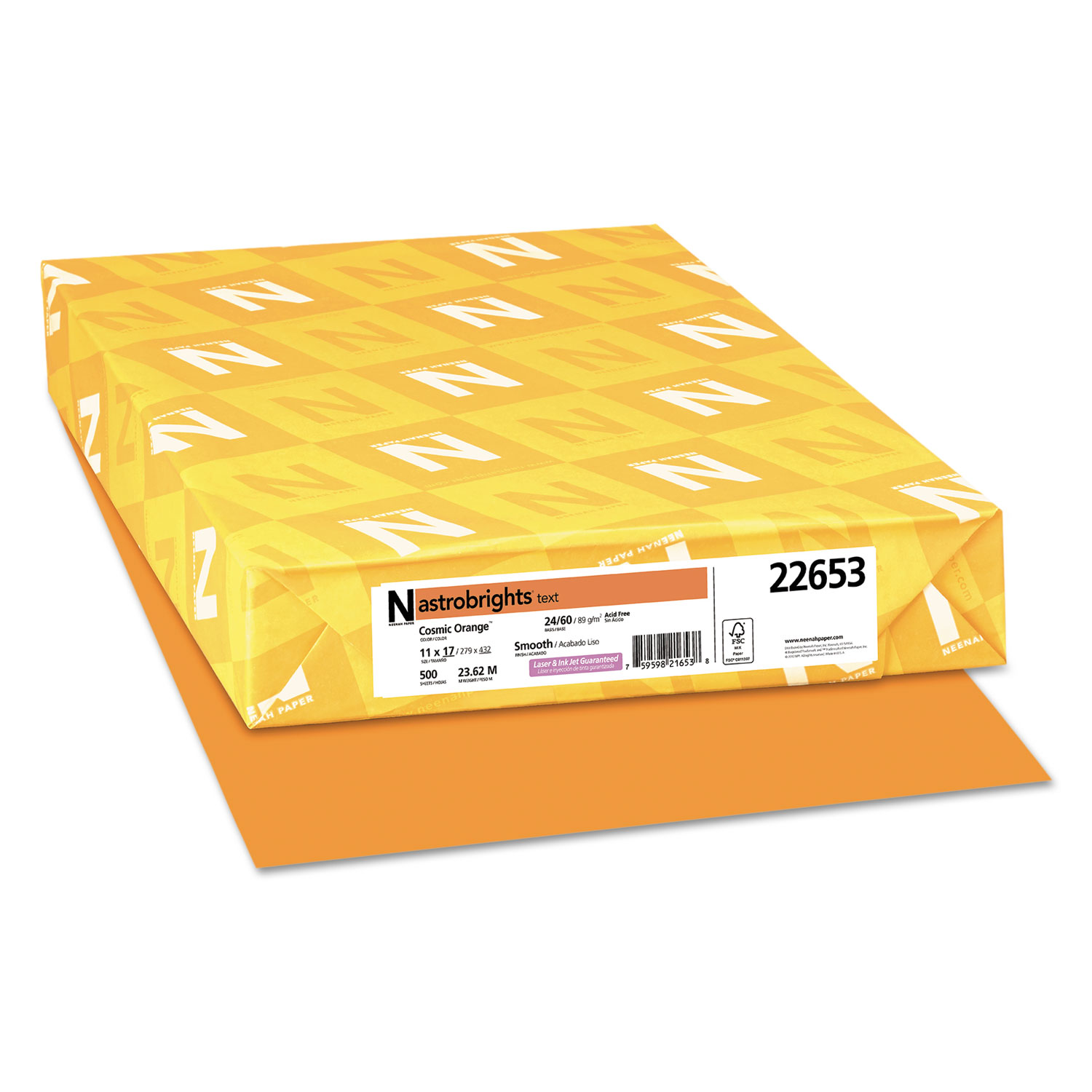 ASTROBRIGHTS® BRIGHT COLOR PAPER, 8.5 X 11, 24 LB./89 GSM, COSMIC ORANGE  - Multi access office