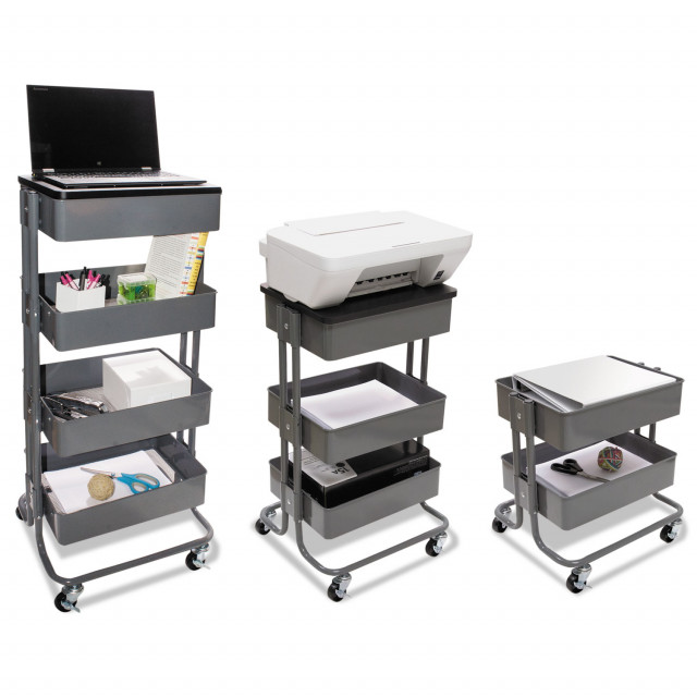 Adjustable Multi-Use Storage Cart and Stand-Up Workstation, 15.25